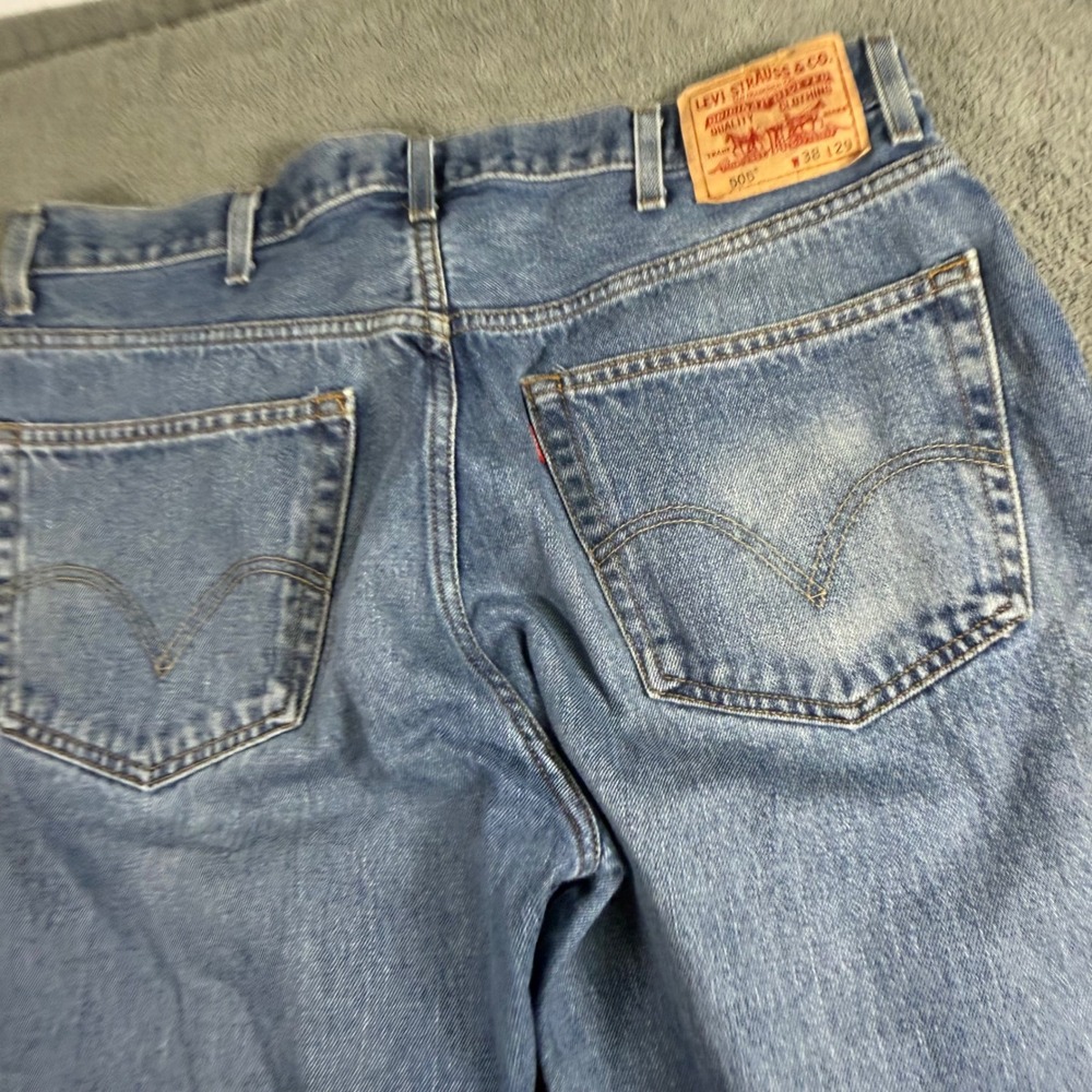 Levis 505 Regular Fit Straight Leg Blue Denim Jeans Mens W38 L29 Medium Wash